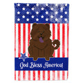 Patriotic USA Chow Chow Chocolate House Flag 28x40 Porch Sleeve Pole Decorative Outside Yard Banner Artwork Wall Hanging, Polyester