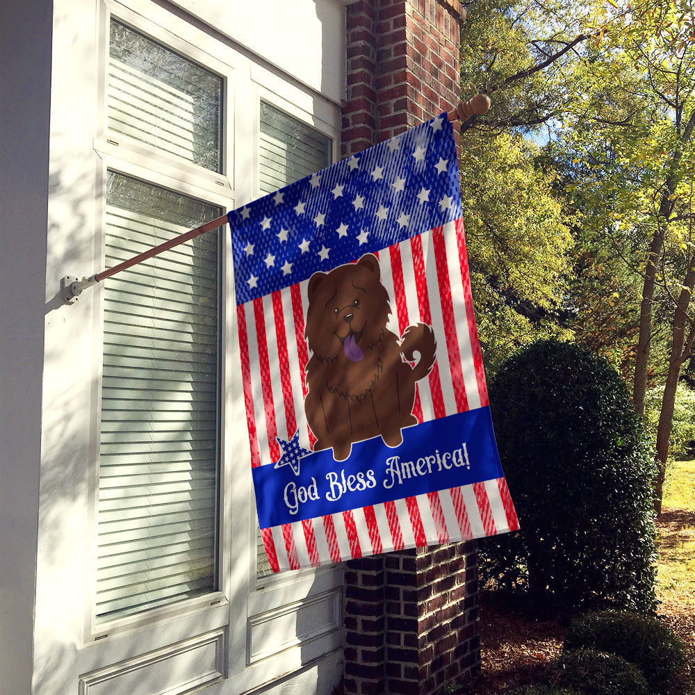 Patriotic USA Chow Chow Chocolate House Flag 28x40 Porch Sleeve Pole Decorative Outside Yard Banner Artwork Wall Hanging, Polyester