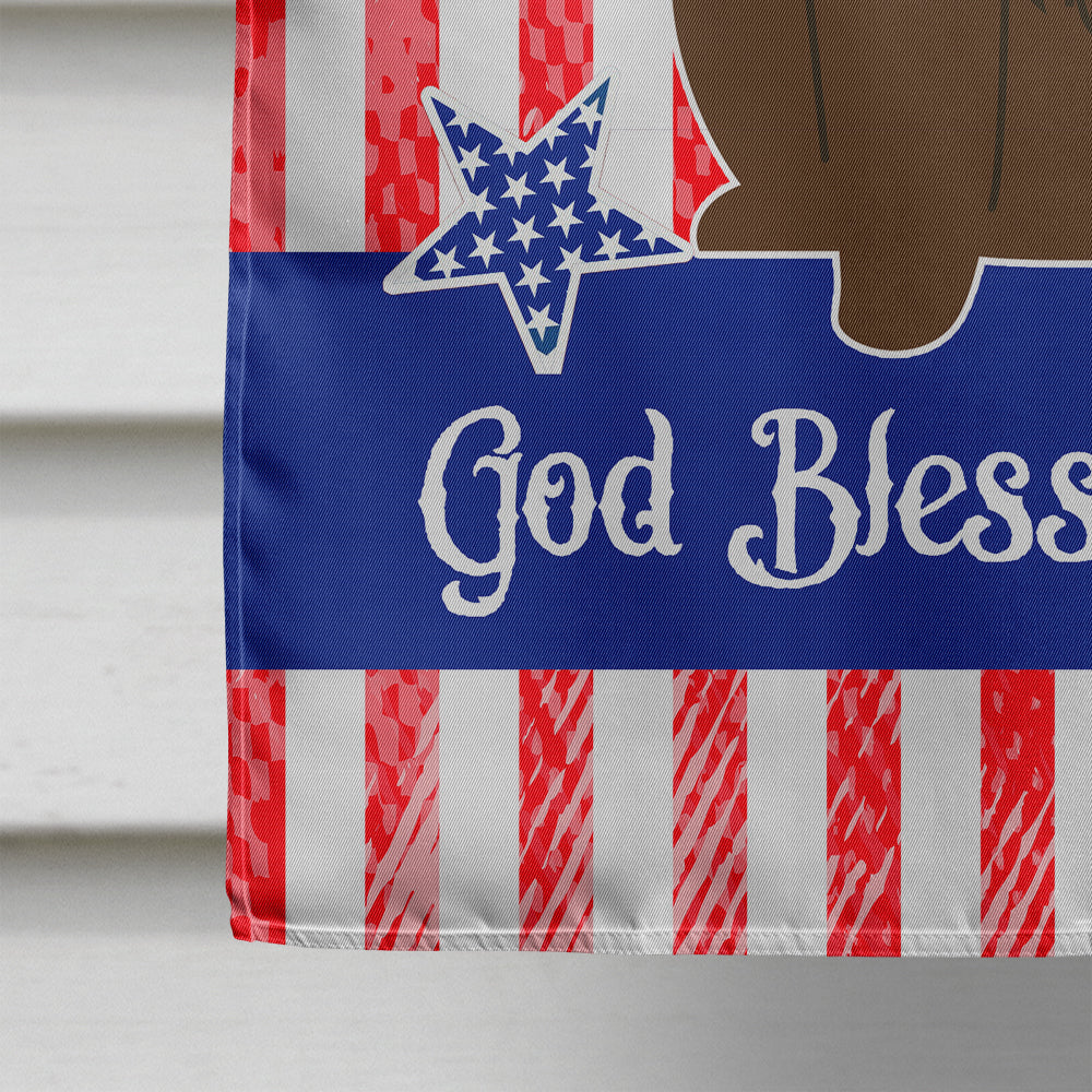 Patriotic USA Chow Chow Chocolate House Flag 28x40 Porch Sleeve Pole Decorative Outside Yard Banner Artwork Wall Hanging, Polyester