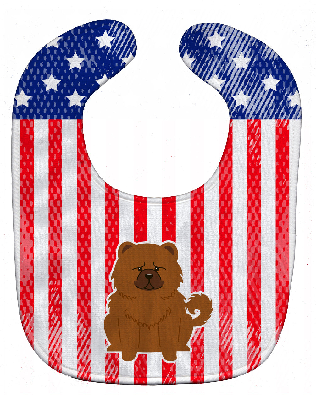 Patriotic USA Chow Chow Red Baby Bib Easy-Clean Baby Bib Baby Feeding Accessory Baby Mealtime Essential, 10 x 13, Multicolor
