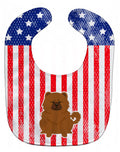 Patriotic USA Chow Chow Red Baby Bib Easy-Clean Baby Bib Baby Feeding Accessory Baby Mealtime Essential, 10 x 13, Multicolor