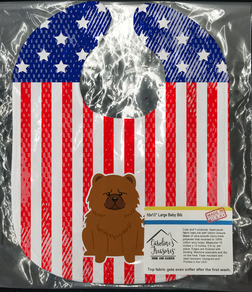 Patriotic USA Chow Chow Red Baby Bib Easy-Clean Baby Bib Baby Feeding Accessory Baby Mealtime Essential, 10 x 13, Multicolor