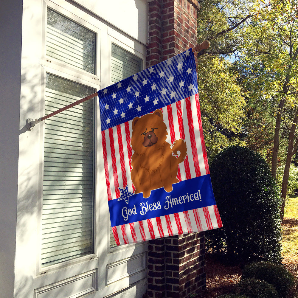 Patriotic USA Chow Chow Red House Flag 28x40 Porch Sleeve Pole Decorative Outside Yard Banner Artwork Wall Hanging, Polyester