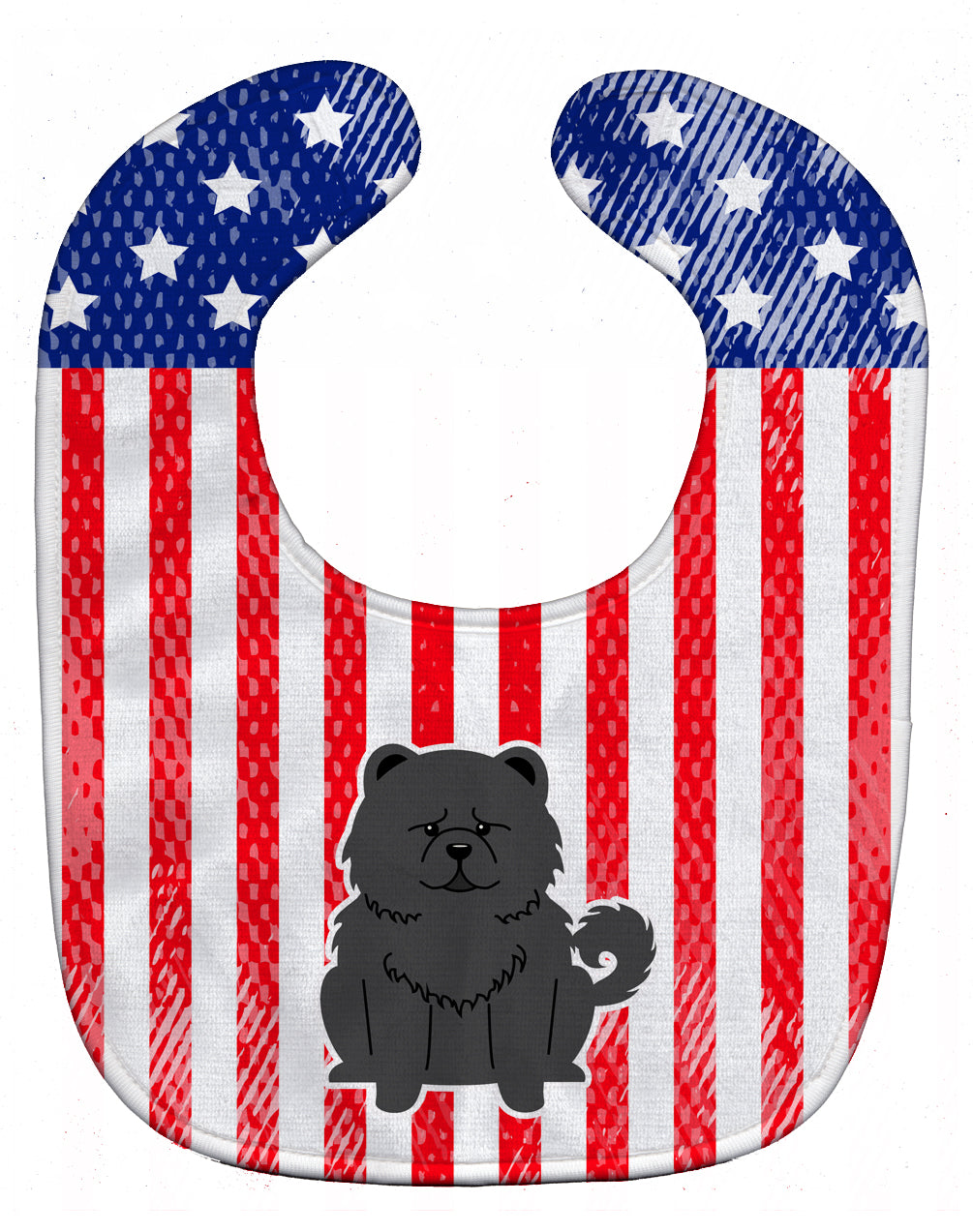 Patriotic USA Chow Chow Black Baby Bib Easy-Clean Baby Bib Baby Feeding Accessory Baby Mealtime Essential, 10 x 13, Multicolor