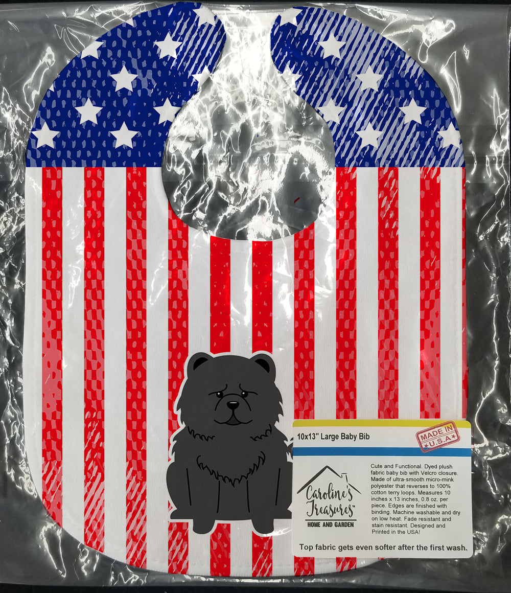 Patriotic USA Chow Chow Black Baby Bib Easy-Clean Baby Bib Baby Feeding Accessory Baby Mealtime Essential, 10 x 13, Multicolor