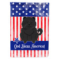 Patriotic USA Chow Chow Black House Flag 28x40 Porch Sleeve Pole Decorative Outside Yard Banner Artwork Wall Hanging, Polyester