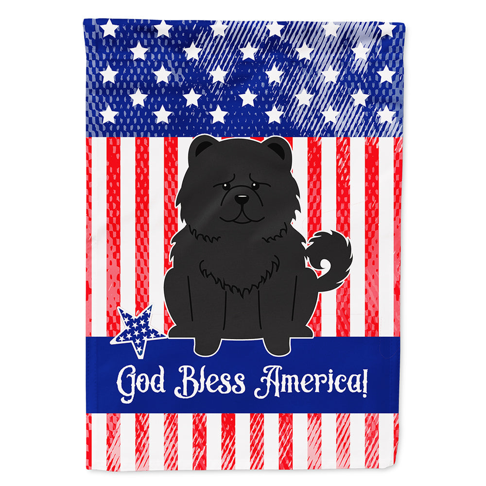 Patriotic USA Chow Chow Black House Flag 28x40 Porch Sleeve Pole Decorative Outside Yard Banner Artwork Wall Hanging, Polyester