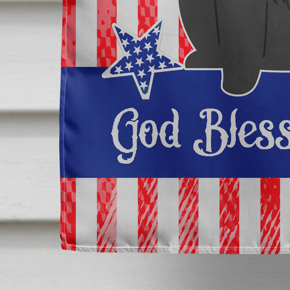 Patriotic USA Chow Chow Black House Flag 28x40 Porch Sleeve Pole Decorative Outside Yard Banner Artwork Wall Hanging, Polyester