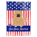 Patriotic USA Chow Chow Cream House Flag 28x40 Porch Sleeve Pole Decorative Outside Yard Banner Artwork Wall Hanging, Polyester