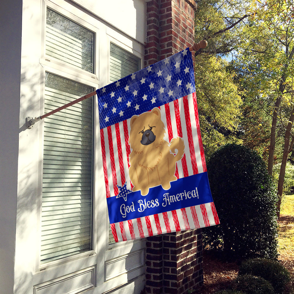 Patriotic USA Chow Chow Cream House Flag 28x40 Porch Sleeve Pole Decorative Outside Yard Banner Artwork Wall Hanging, Polyester