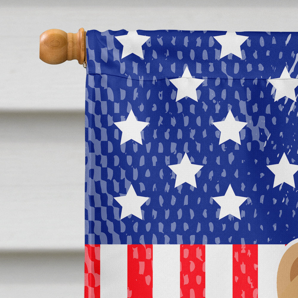 Patriotic USA Chow Chow Cream House Flag 28x40 Porch Sleeve Pole Decorative Outside Yard Banner Artwork Wall Hanging, Polyester