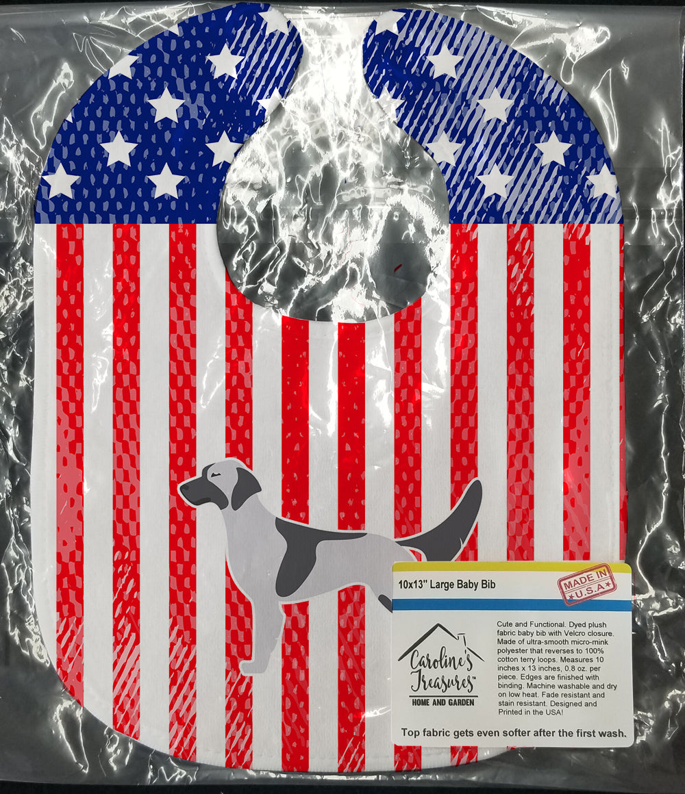 USA Patriotic English Setter Baby Bib Easy-Clean Baby Bib Baby Feeding Accessory Baby Mealtime Essential, 10 x 13, Multicolor