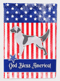 USA Patriotic English Setter House Flag 28x40 Porch Sleeve Pole Decorative Outside Yard Banner Artwork Wall Hanging, Polyester
