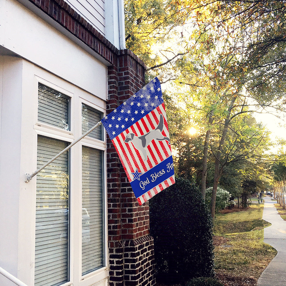 USA Patriotic English Setter House Flag 28x40 Porch Sleeve Pole Decorative Outside Yard Banner Artwork Wall Hanging, Polyester