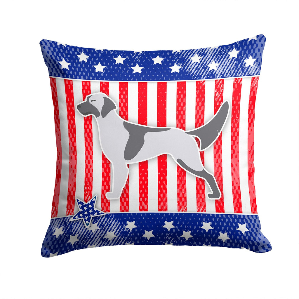 USA Patriotic English Setter Decorative Throw Pillow 14x14 Indoor Outdoor Accent Cushion, Fabric Cover with Insert for Sofa, Bed, Porch & Living Room