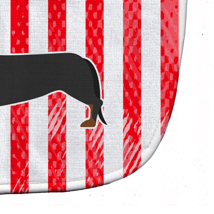 USA Patriotic Dachshund Baby Bib Easy-Clean Baby Bib Baby Feeding Accessory Baby Mealtime Essential, 10 x 13, Multicolor