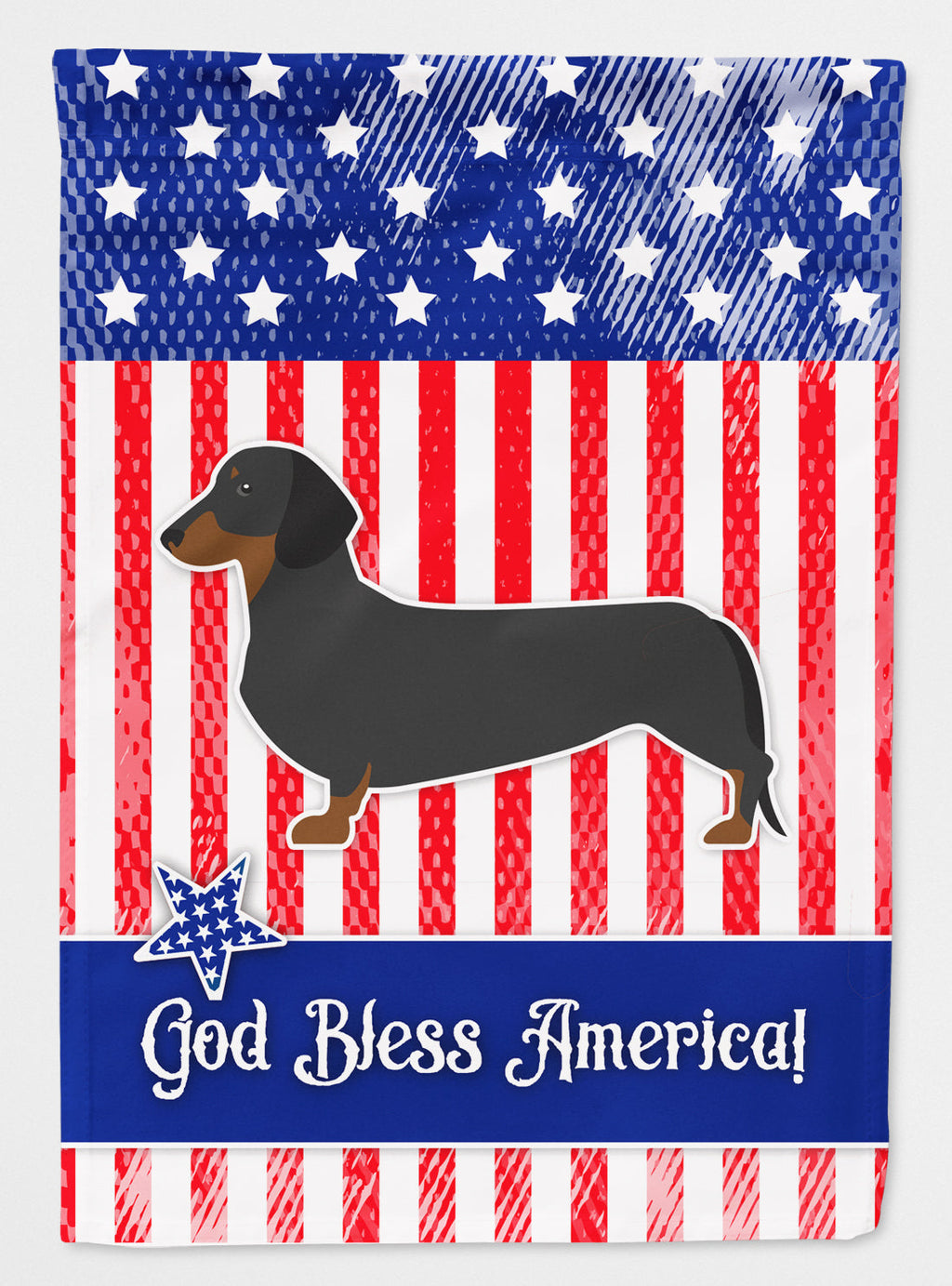 USA Patriotic Dachshund House Flag 28x40 Porch Sleeve Pole Decorative Outside Yard Banner Artwork Wall Hanging, Polyester