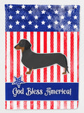USA Patriotic Dachshund House Flag 28x40 Porch Sleeve Pole Decorative Outside Yard Banner Artwork Wall Hanging, Polyester