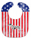 USA Patriotic Dalmatian Baby Bib Easy-Clean Baby Bib Baby Feeding Accessory Baby Mealtime Essential, 10 x 13, Multicolor