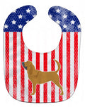 USA Patriotic Bloodhound Baby Bib Easy-Clean Baby Bib Baby Feeding Accessory Baby Mealtime Essential, 10 x 13, Multicolor