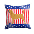 USA Patriotic Bloodhound Decorative Throw Pillow 14x14 Indoor Outdoor Accent Cushion, Fabric Cover with Insert for Sofa, Bed, Porch & Living Room