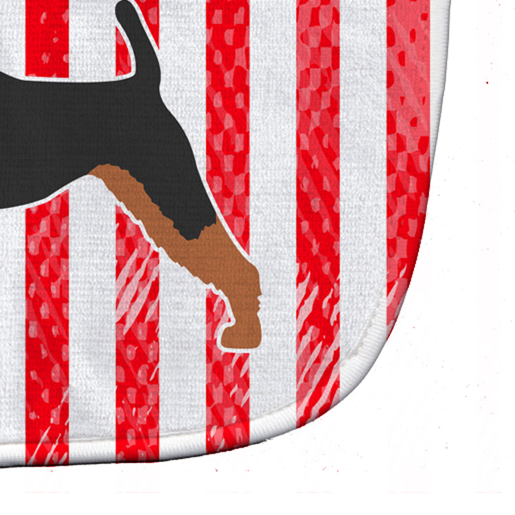 USA Patriotic Welsh Terrier Baby Bib Easy-Clean Baby Bib Baby Feeding Accessory Baby Mealtime Essential, 10 x 13, Multicolor