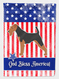 USA Patriotic Welsh Terrier House Flag 28x40 Porch Sleeve Pole Decorative Outside Yard Banner Artwork Wall Hanging, Polyester