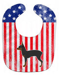 USA Patriotic Toy Fox Terrier Baby Bib Easy-Clean Baby Bib Baby Feeding Accessory Baby Mealtime Essential, 10 x 13, Multicolor