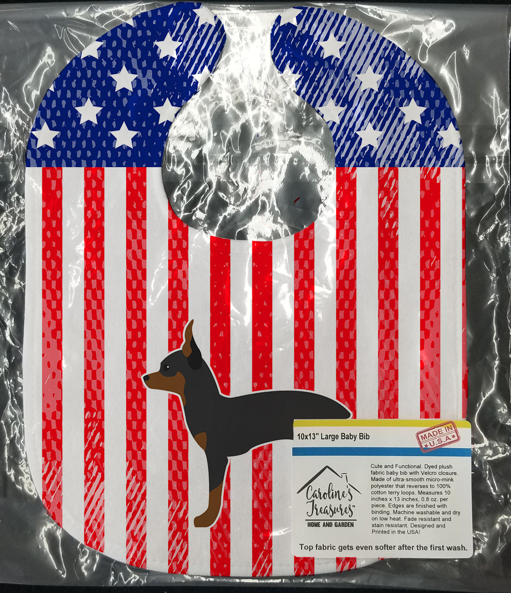 USA Patriotic Toy Fox Terrier Baby Bib Easy-Clean Baby Bib Baby Feeding Accessory Baby Mealtime Essential, 10 x 13, Multicolor
