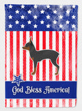 USA Patriotic Toy Fox Terrier House Flag 28x40 Porch Sleeve Pole Decorative Outside Yard Banner Artwork Wall Hanging, Polyester