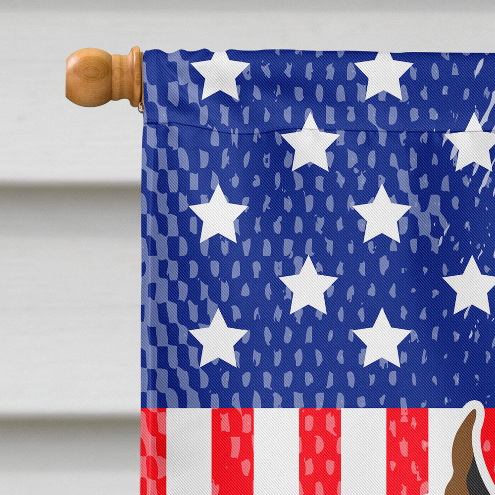 USA Patriotic Toy Fox Terrier House Flag 28x40 Porch Sleeve Pole Decorative Outside Yard Banner Artwork Wall Hanging, Polyester