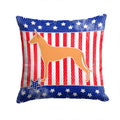 USA Patriotic Pharaoh Hound Decorative Throw Pillow 14x14 Indoor Outdoor Accent Cushion, Fabric Cover with Insert for Sofa, Bed, Porch & Living Room