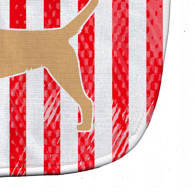 USA Patriotic Border Terrier Baby Bib Easy-Clean Baby Bib Baby Feeding Accessory Baby Mealtime Essential, 10 x 13, Multicolor