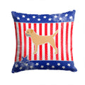 USA Patriotic Border Terrier Decorative Throw Pillow 14x14 Indoor Outdoor Accent Cushion, Fabric Cover with Insert for Sofa, Bed, Porch & Living Room