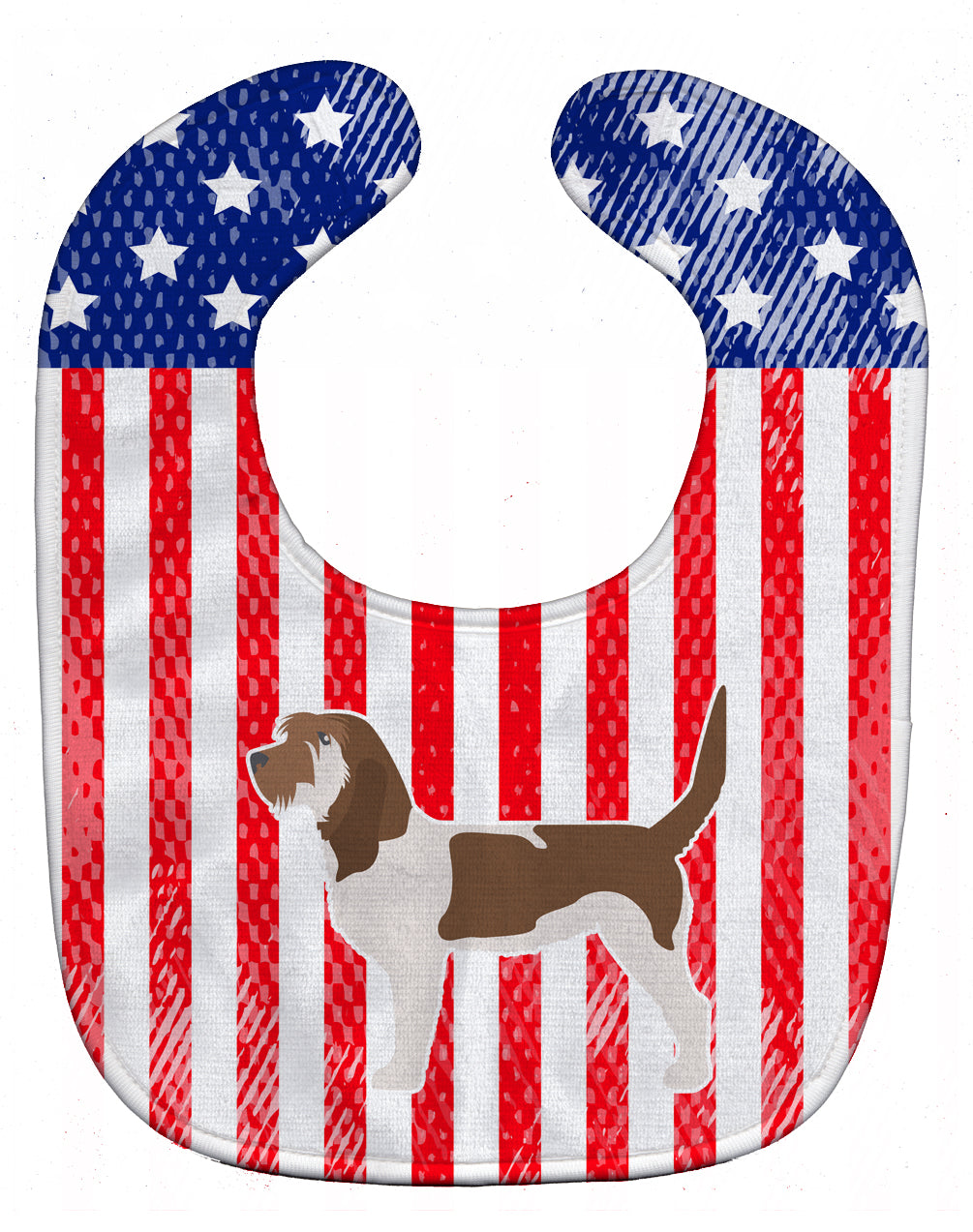 USA Patriotic Grand Basset Griffon Vendeen Baby Bib Easy-Clean Baby Bib Baby Feeding Accessory Baby Mealtime Essential, 10 x 13, Multicolor