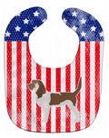 USA Patriotic Grand Basset Griffon Vendeen Baby Bib Easy-Clean Baby Bib Baby Feeding Accessory Baby Mealtime Essential, 10 x 13, Multicolor