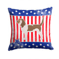 USA Patriotic Grand Basset Griffon Vendeen Decorative Throw Pillow 14x14 Indoor Outdoor Accent Cushion, Fabric Cover with Insert for Sofa, Bed, Porch & Living Room