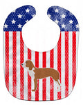 USA Patriotic Spanish Hound Baby Bib Easy-Clean Baby Bib Baby Feeding Accessory Baby Mealtime Essential, 10 x 13, Multicolor