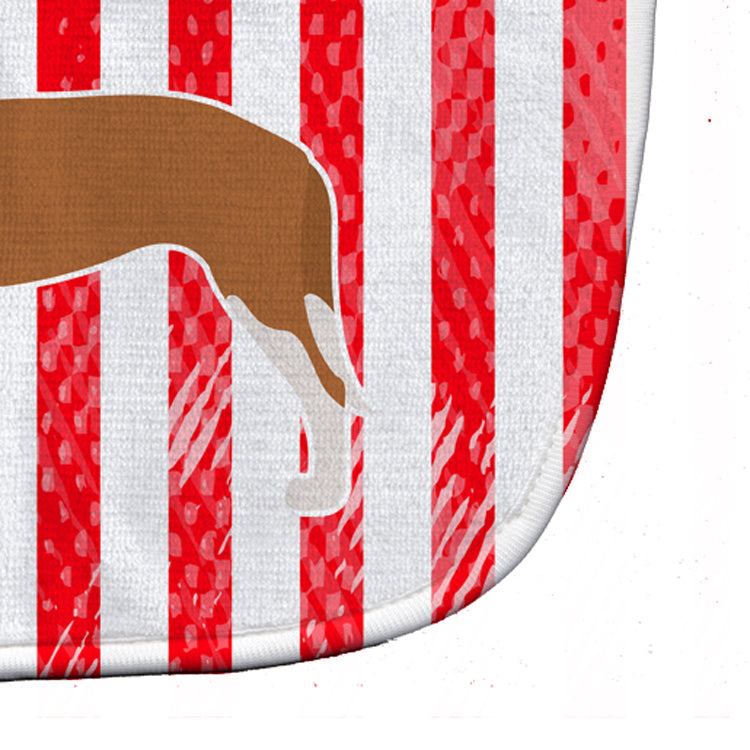 USA Patriotic Spanish Hound Baby Bib Easy-Clean Baby Bib Baby Feeding Accessory Baby Mealtime Essential, 10 x 13, Multicolor