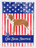 USA Patriotic Spanish Hound House Flag 28x40 Porch Sleeve Pole Decorative Outside Yard Banner Artwork Wall Hanging, Polyester