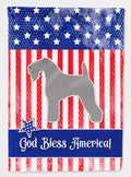 USA Patriotic Kerry Blue Terrier House Flag 28x40 Porch Sleeve Pole Decorative Outside Yard Banner Artwork Wall Hanging, Polyester