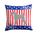 USA Patriotic Kerry Blue Terrier Decorative Throw Pillow 14x14 Indoor Outdoor Accent Cushion, Fabric Cover with Insert for Sofa, Bed, Porch & Living Room