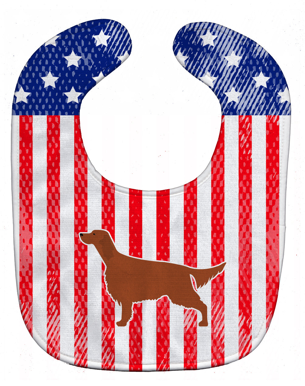 USA Patriotic Irish Setter Baby Bib Easy-Clean Baby Bib Baby Feeding Accessory Baby Mealtime Essential, 10 x 13, Multicolor