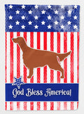 USA Patriotic Irish Setter House Flag 28x40 Porch Sleeve Pole Decorative Outside Yard Banner Artwork Wall Hanging, Polyester