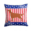 USA Patriotic Irish Setter Decorative Throw Pillow 14x14 Indoor Outdoor Accent Cushion, Fabric Cover with Insert for Sofa, Bed, Porch & Living Room