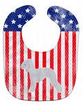 USA Patriotic Bedlington Terrier Baby Bib Easy-Clean Baby Bib Baby Feeding Accessory Baby Mealtime Essential, 10 x 13, Multicolor