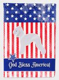 USA Patriotic Bedlington Terrier House Flag 28x40 Porch Sleeve Pole Decorative Outside Yard Banner Artwork Wall Hanging, Polyester