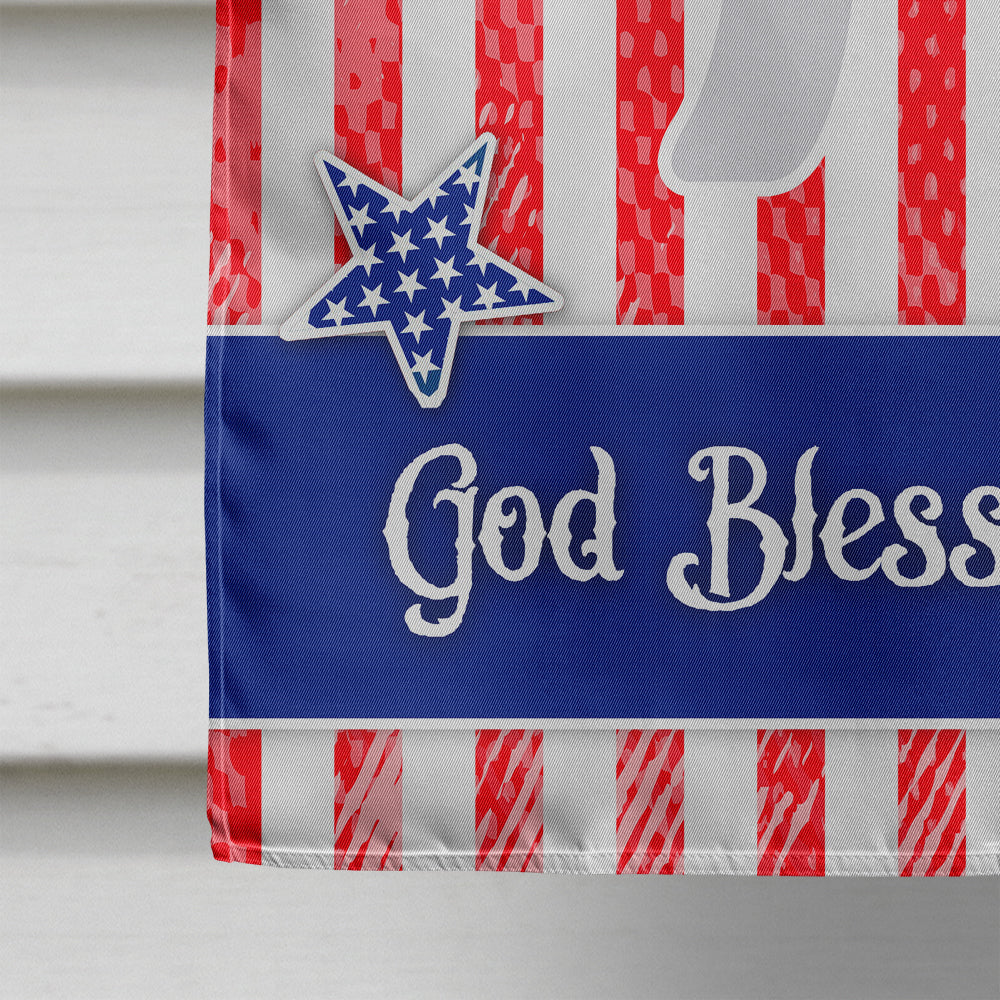 USA Patriotic Bedlington Terrier House Flag 28x40 Porch Sleeve Pole Decorative Outside Yard Banner Artwork Wall Hanging, Polyester