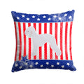 USA Patriotic Bedlington Terrier Decorative Throw Pillow 14x14 Indoor Outdoor Accent Cushion, Fabric Cover with Insert for Sofa, Bed, Porch & Living Room