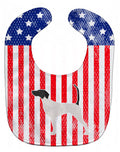 USA Patriotic English Pointer Baby Bib Easy-Clean Baby Bib Baby Feeding Accessory Baby Mealtime Essential, 10 x 13, Multicolor